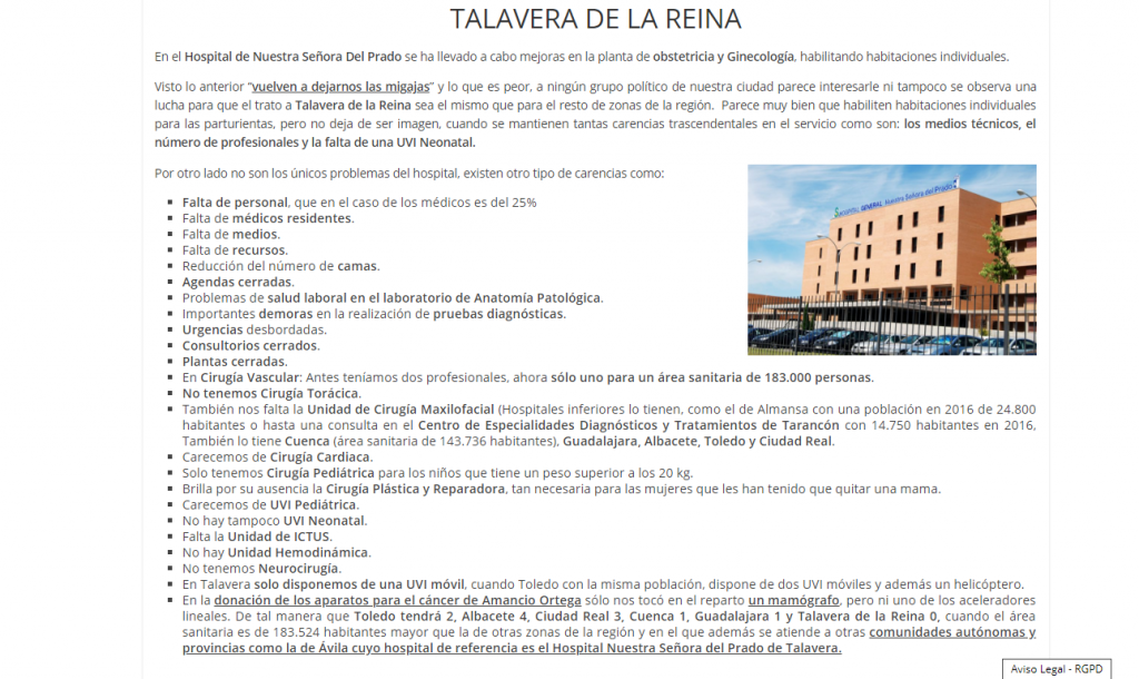 SANIDAD-TERCERMUNDISTA-TALAVERA-SOSTALAVERA-SOS-HEMODINAMICA-HEMODIALISIS-ICTUS-PERSONAL-RECURSOS-CARENCIAS